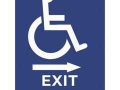 Placuta braille exit cu sageata in dreapta pentru nevazatori